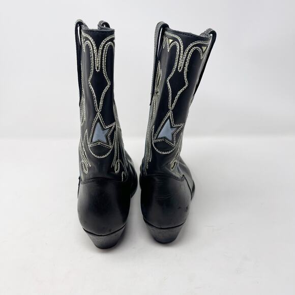 Golden Goose Womens 38 Black Wish Star Western Boot Yellow Sky Embroidery Italy - Picture 4 of 16